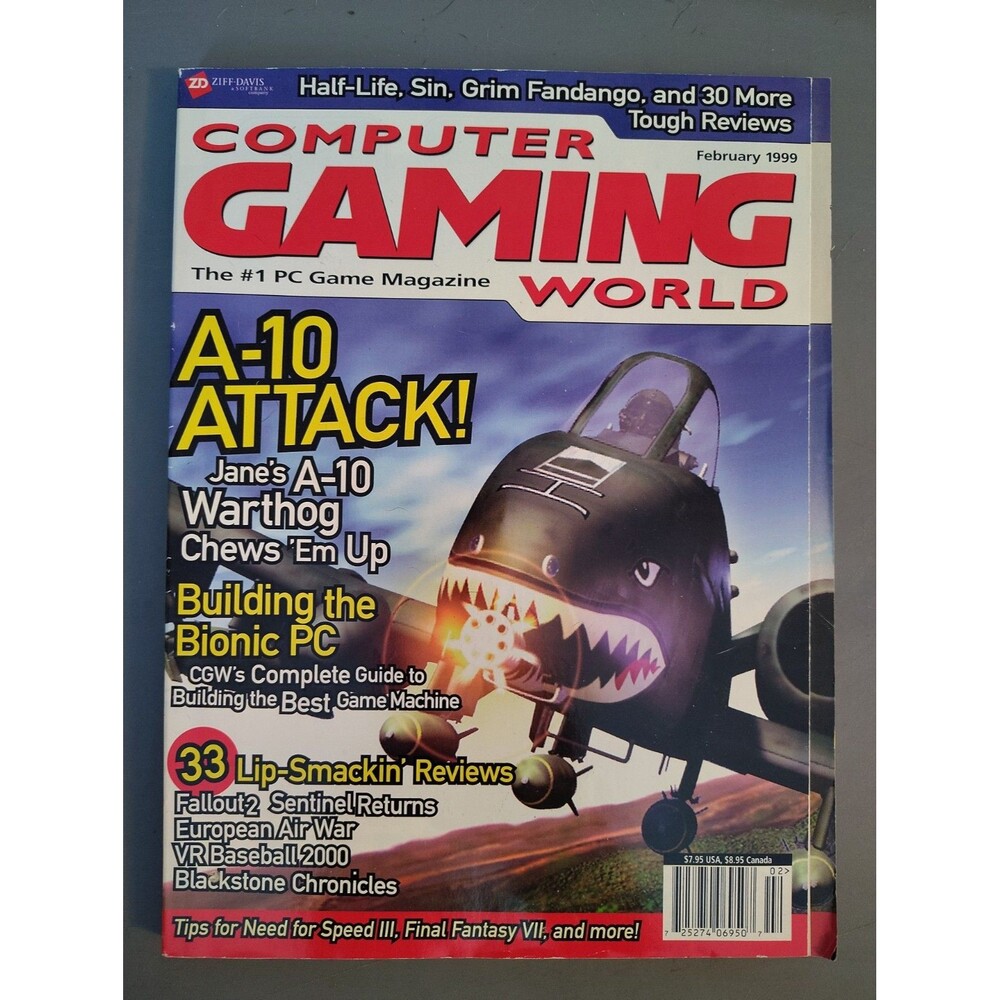 Computer Gaming World Feb 1999 Issue 175 Janes A-10 Fallout 2 Half-Life NO LABEL